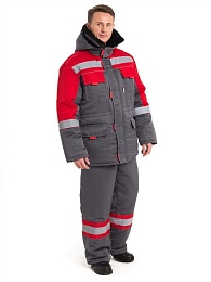 Костюм мужской зимний НОВА серый/красный (куртка+полукомбинезон) купить в Красноярске по низкой цене Костюм мужской зимний НОВА серый/красный (куртка+полукомбинезон) купить в Красноярске по низкой цене