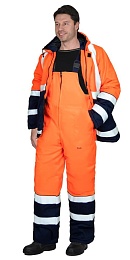 Костюм мужской зимний СИРИУС-МАГИСТРАЛЬ-3-РОСС (куртка+полукомбинезон) синий с оранжевым и СОП купить в Красноярске по низкой цене Костюм мужской зимний СИРИУС-МАГИСТРАЛЬ-3-РОСС (куртка+полукомбинезон) синий с оранжевым и СОП купить в Красноярске по низкой цене