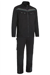 Костюм мужской летний ГРЕЙБЛЭК (GREYBLACK) cо световозвращающими полосами, черный купить в Красноярске по низкой цене
