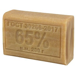 Мыло хозяйственное 65%, 200гр без упаковки купить в Красноярске по низкой цене