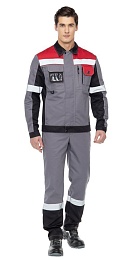 Костюм мужской летний ВИВАТ NEW серый/черный/красный (куртка+полукомбинезон) купить в Красноярске по низкой цене Костюм мужской летний ВИВАТ NEW серый/черный/красный (куртка+полукомбинезон) купить в Красноярске по низкой цене