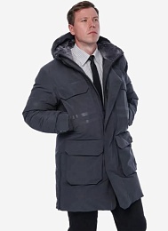 Куртка-парка мужская зимняя пуховая БРОДЕКС KW 233, т.серый купить в Красноярске по низкой цене