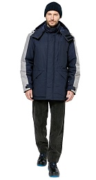 Куртка мужская зимняя ЧЕЛЛЕНДЖЕР, синяя с серым купить в Красноярске по низкой цене