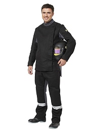 Костюм мужской летний БОЛИД черный (куртка+брюки) купить в Красноярске по низкой цене Костюм мужской летний БОЛИД черный (куртка+брюки) купить в Красноярске по низкой цене