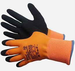 Перчатки Gward Freeze FL оранжевый утепленные двухслойные со вспененным латексным покрытием APL6001 купить в Красноярске по низкой цене