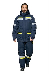 Костюм мужской зимний ВАЛДАЙ-НОРД т.синий/желтый (куртка+полукомбинезон) купить в Красноярске по низкой цене